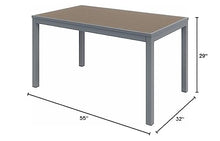 Olio Designs Series Ivy Rectangle Patio Table, Mocha/Silver