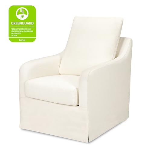 NAMESAKE Reese Slipcover Swivel Glider Ivory Eco-Linen