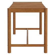 Modway Eleni 56-Inch Outdoor Teak Wood Bar Table in Natural – Rectangular Patio Bar Table with Slatted Top for Patios, Decks, Or Gardens