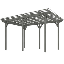 16x12ft Wooden Pergola,Outdoor Fir Wood Trellis for Climbing Vines, for Backyard, Patio, Garden