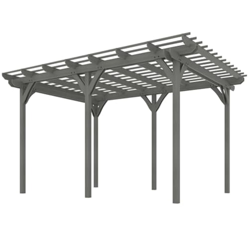 16x12ft Wooden Pergola,Outdoor Fir Wood Trellis for Climbing Vines, for Backyard, Patio, Garden