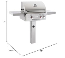 R. H. Peterson American Outdoor Grill 24 inch T Series In-Ground Post Grill with Rotisserie