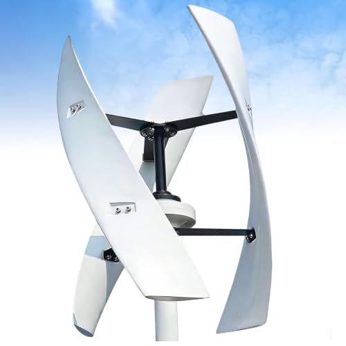 ROGHA Wind Turbine Generator Kit, 10000W-12000W Portable Vertical Helix Wind Power Turbine Generator, 3 Blade Wind Generator Kit with Charge Controller for Marine RV Home Industrial Energy 10000W-24V