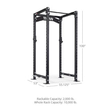 Titan Fitness Power Rack 100" Black Bolt-Down 42" Depth 2000 LB Cage