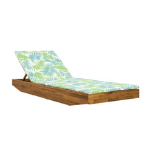 AODSHA Acacia Wood Chaise Lounge Chair, Recliner Lounger with Water Repellent Cushion, Outside Chaise with Sturdy Frame for Poolside Patio Garden Outdoor Patio Lounge Chair,Green Leaf