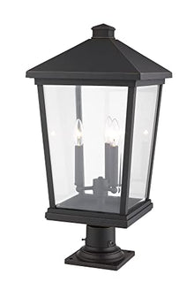 Z-Lite 3 Light Outdoor Pier Mounted Fixture Black