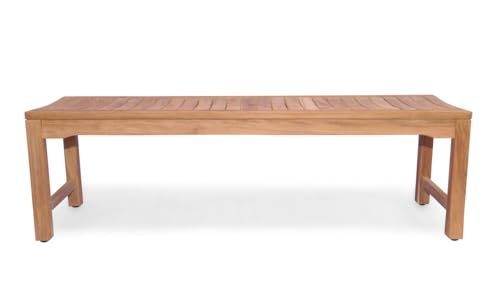GOLDENTEAK 60-Inch Backless Teak Bench Golden Honey Brown