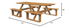 Keystone Amish Co. 8ft Poly Lumber Rectangular Walk-in Picnic Table, Amish Handcrafted HDPE Recycled Plastic, Heavy Duty Outdoor Dining Table with Benches, Seats 8, Cedar
