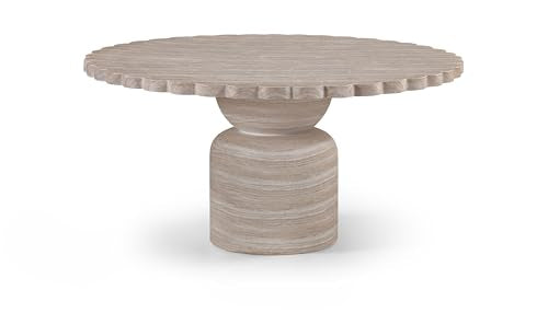 Meridian Furniture 77032Travertine-DT60 Petalia Collection Art Deco Indoor/Outdoor Concrete Dining Table with Travertine Finish, Water-Transfer Finish, 60" W x 60" D x 30" H, Travertine