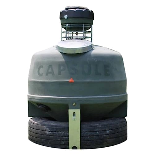 Capsule Game Feeders 800LB Capacity 360-Degree Broadcast Hunting Game Feeder Green