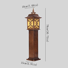 KADELONG Antique Glass Lawn Lights E27 1-Light Waterproof Yard Lamps V-intage Villa Garden Exterior Path Lights - Landscape Deck Pathway Floor Mount Lighting Fixture H30.73in,Chandelier Lighting