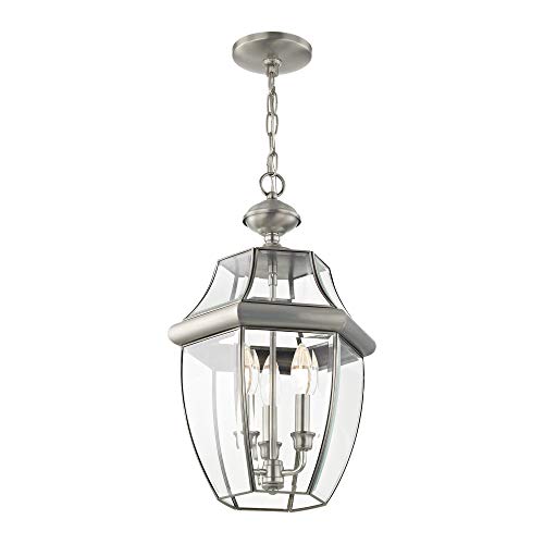 Livex Lighting 2355-91 Monterey 3-Light Hanging Lantern, Brushed Nickel