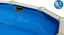 Lake Effect Pools Testudo Oval Above Ground Swimming Pool 52" Height Resin Protected Steel Sided Walls Bundle with Solid Blue Pattern Liner
