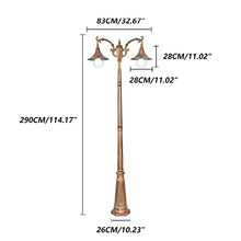 Post Lights Outdoor 290CM 114.17in Outdoor Garden Pillar Post Light Aluminum Path Pillar Lamp Waterproof IP65 Street Light 2-Head Bollard Path Lamp Mains Powered Pillar Post Light Pillar Lamp