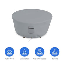 Covers & all Outdoor Round Fire Pit Cover, Heavy Duty 18 Oz Waterproof UV & Weather Resistant for Patio Lawn Garden Backyard Outside, Air Vents & Drawstrings (80"Diameter x 24"H, Grey)