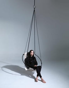 Mern Living Hanging Egg Chair - Handmade Scandinavian Style Hammock Swing Chair, Hanging Chair for Bedroom, Indoor & Outdoor Patio Swing, Double-Layered Faux Leather, 3-Step Setup 275 lbs Capacity