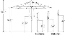 Treasure Garden 9ft Patio Umbrella - Outdoor Furniture Market Umbrella – Deluxe Auto-Tilt – Bronze Aluminum Frame (Sunbrella, Henna)
