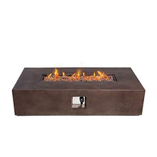 HOMPUS Outdoor Propane Fire Pit 56-inch x 28-inch Rectangle Bronze Concrete Fire Table with Lava Rocks and Rain Cover, 50,000 BTU Gas Fire Pit for Patio, Deck or Backyard