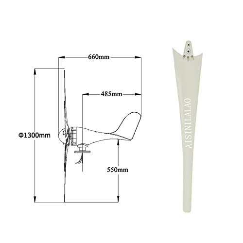 FEICHANGHAO 4000W Vertical Wind Turbine Generator,12V 24V 48V Wind Power Generator with MPPT Controller for Home Or Camping(White),48v