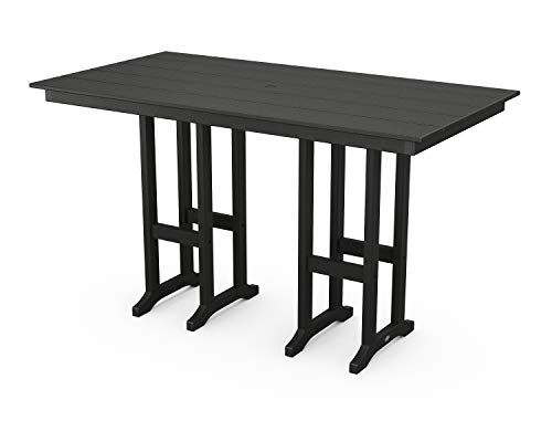 Polywood® Farmhouse 37" x 72" Bar Table in Black