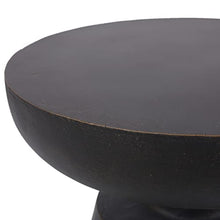 Outdoor Lightweight Concrete Side Table, Modern Copper Accent End Table, Weather Resistant Round Accent Table for Patio, Balcony & Living Room