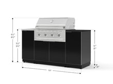 NewAge Products Classic Series 5PC Aluminum Black Modular Outdoor Kitchen Grill Island with 36" Performance Grill NG - 24"D x 68"W x 57.15"H