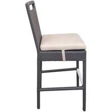 Armen Living Tropez Patio Wicker Bar Set Black