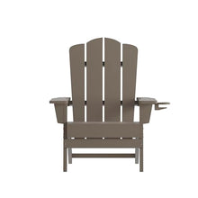 EMMA + OLIVER Tiverton Adirondack Chairs Set of 4 with Cup Holders Brown