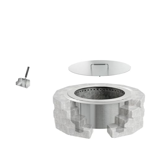 Breeo Smokeless Fire Pit Insert Bundle X24 - Stainless, 27 to 33 in