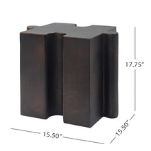 Christopher Knight Home Daton 2 Piece Interlocking Outdoor Side Table Set, Modular Lightweight Concrete Coffee Table, Convertible MGO End Table for Indoor&Outdoor, Design for Creative Set Up, Copper
