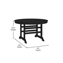 BizChair Commercial 5 Piece Adirondack Dining Set with 48" Round Table and 4 Cupholder Chairs Black