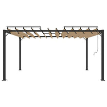 HKTMGDNG 9.8x13.1 Ft Louvered Gazebo Aluminum Outdoor Pergola Taupe