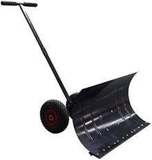 Snow Shovel Manual Rolling Snow Pusher | with 2 Wheels and Extension Steel Handle Used for Road Snow Removal Tools Snow Pusher