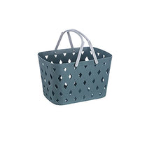 Plastic Storage Basket Collapsible with Handle - Portable Outdoor Picnic Basket Space Saving Storage Basket for Kitchen Shelves Bathroom,Orange,28cm (Blue 28cm)