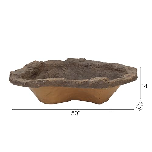 Gardenised Faux Rock Fiberglass Decorative Garden Pond Beige 27 Gallon