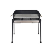 Barbecue Rack Outdoor Home Barbecue Stove Foldable Charcoal Grill Fork Barbecue Utensils Grilled Fish (D Light Grey)