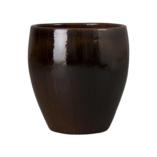 Emissary Home and Garden 18.5in. L x 19in. H Java Stoneware Round Planter with High-fire Treatment (Set of 1)