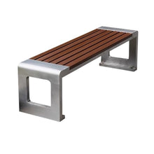 GRFIT Outdoor Bench Stainless Steel Bench for Outdoor Garden, with Plastic Wood Seat Surface, for Balcony, Indoor Terrace, Backless Chair Garden Bench (X-Large)