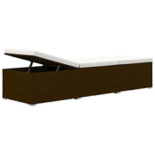 3 Piece Patio Sun Loungers with Tea Table,Outdoor Lounge Chaise, Lounger for Pool, Beach Sun Tanning Chair,Outdoor Bed,Deck Chair, Poly Rattan Brown (Brown 76.8" x 23.6" x 12.2" (L x W x H))