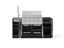 NewAge Products Classic Series 5PC Aluminum Slate Gray Modular Outdoor Kitchen Grill Island with 36" Performance Grill NG - 24"D x 68"W x 57.15"H