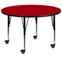 Flash Furniture Wren Mobile 60'' Round Red Activity Table Height Adjustable