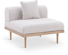 Meridian Furniture 55036Beige-Armless Laguna Collection Modern | Contemporary Outdoor Patio Armless Modular Chair, Teak Finish Aluminum, Waterproof Olefin Fabric, 35.5" W x 35.5" D x 28.5" H, Beige