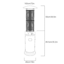 Outdoor Patio Heater with Wheels, 46,000 BTU Freestanding Patio Heater, Simple Ignition System, Stainless Steel Gas Space Heaters, Ideal for Restaurant, Garden