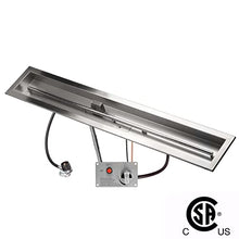 48" x 6" Stainless Steel Linear Drop-in Fire Pit Pan with Electronic Ignition System kit, CSA Certified