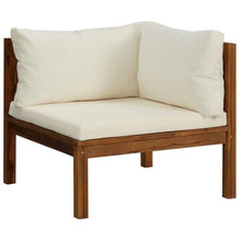 QINXIXINAIXI Garden Lounge Set Cream Solid Acacia Wood Fabric 100 Polyester Seating Sets Patio Furniture Poolside Modern Outdoor