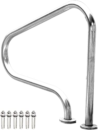 Pool Handrail Handle Grab Rails Swimming Swimming Pool Handrails, 31.5"x31.5"Stainless Steel Pool Stair Rail for Inground Swimming Pool, Quick Mount