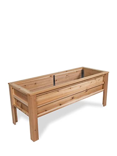 Gardener's Supply Company Craftsbury Cedar Wood Elevated Raised Garden Bed 2ft x 6ft