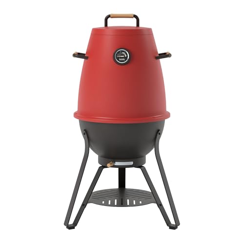 Kandu Outdoor Vertical Cooking Charcoal Oven Grill, Flame Red