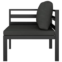 KTHLBRH 6-Piece Modular Garden Lounge Set Charcoal Aluminum Frame with Polyester Foam Filled Cushions for Outdoor Patio Balcony Flexible Seating Arrangement Weather Resistant