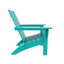 WestinTrends 8-Piece Modern Poly Folding Adirondack Chair Set Turquoise